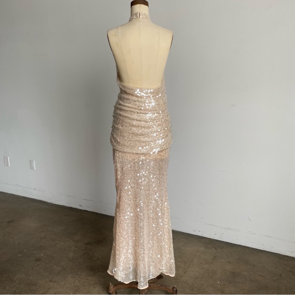 $349 NWT Nude For Love And Lemons “Sydney” Sequin Maxi Dress Sz X-Large - Picture 14 of 15